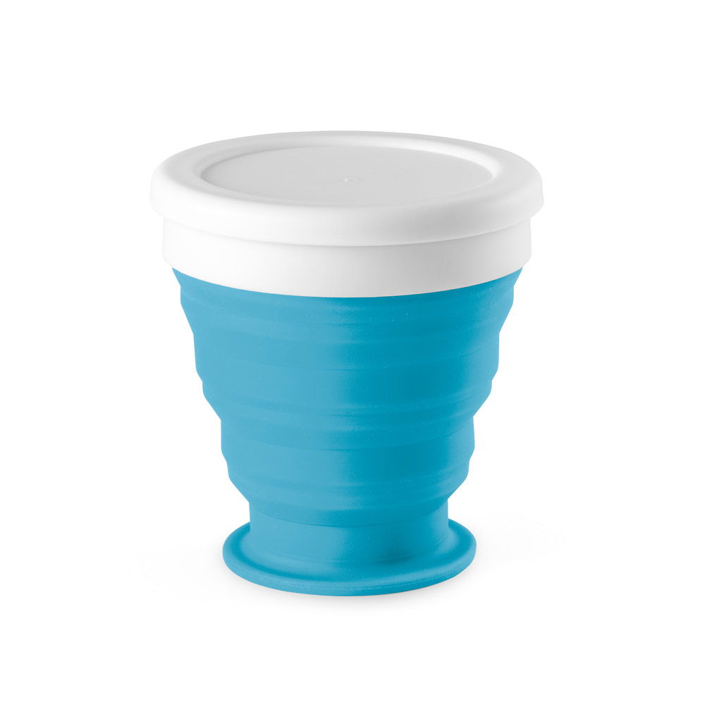 Gobelet de voyage pliable publicitaire 250 ml ASTRADA Bleu clair
